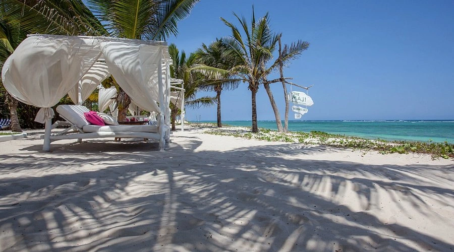 The Maji Beach Boutique Hotel Diani infinity pool overlooking the Indian Ocean